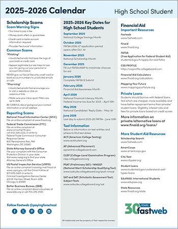 Download 2025-26 High School Student Calendar