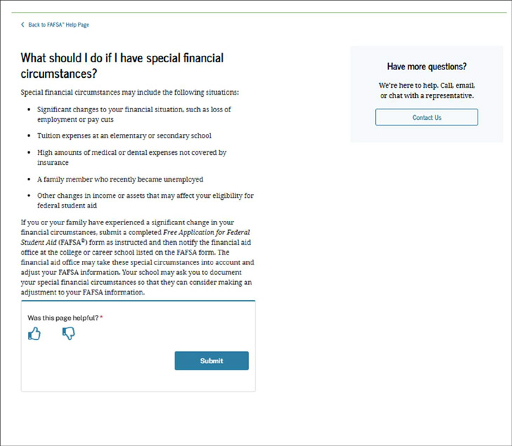 Unusual Financial Circumstance