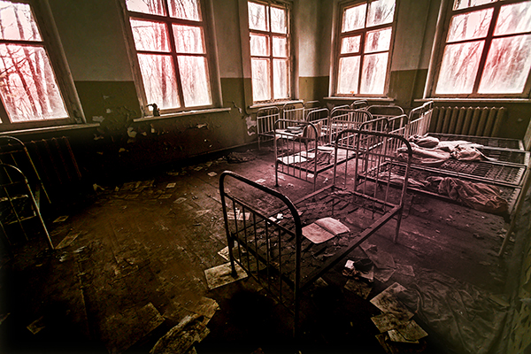 empty beds at haunted infirmary