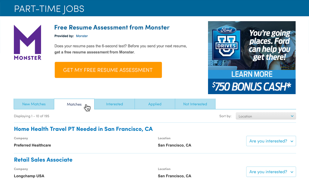 Part-Time Jobs Matches