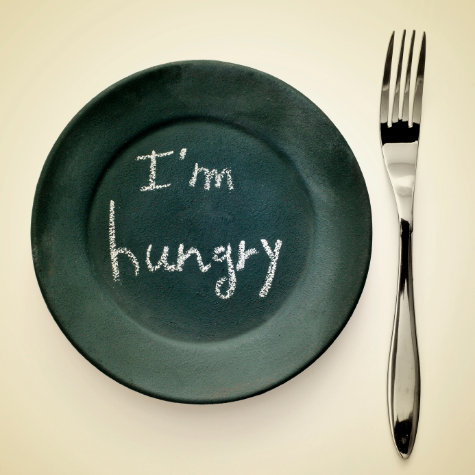 Plate with Fork: "I'm hungry."