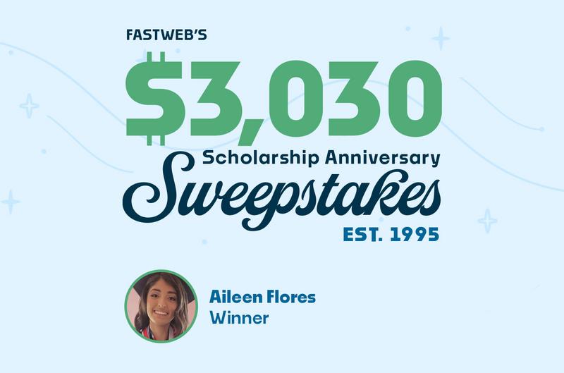 College Freshman Wins Fastweb's $3,030 Scholarship Anniversary Sweepstakes 